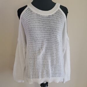 Express Off-the-Shoulder White Sweater